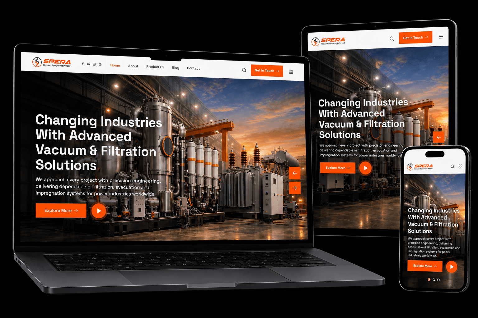 Spera website mockup